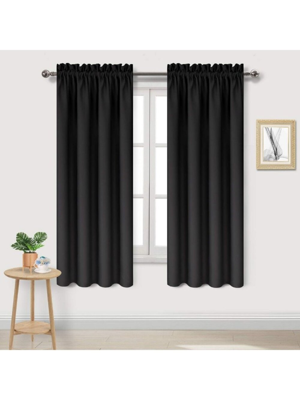 Long Blackout Curtains for Bedroom & Living Room, 38x63 Inch, Light Blocking